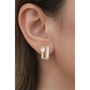 Altın Renk Taş Detaylı Xuping Küpe (Çift)