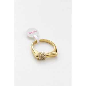 Altın Renk Taş Detaylı Xuping Yüzük (7 Numara)