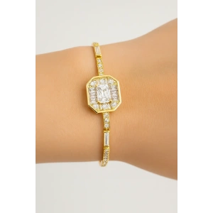 Altın Renk Taş Detaylı YSX Bileklik