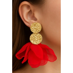 Altın Renk Tasarım Küpe (Çift)