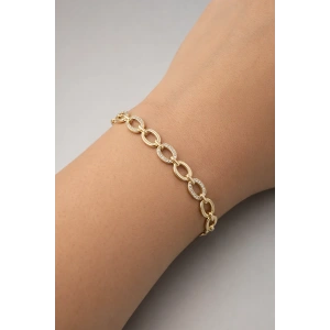 Altın Renk Taşlı 14K Altın Kaplama CM Bileklik