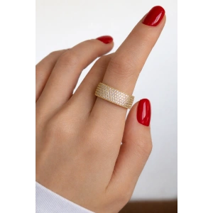 Altın Renk Taşlı Ayarlanabilir Yüzük