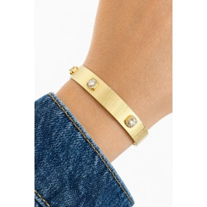 Altın Renk Taşlı Kelepçe Bileklik