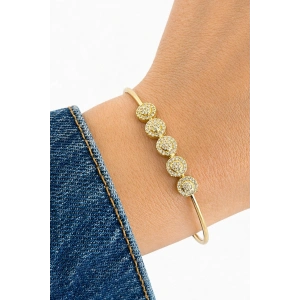Altın Renk Taşlı Kelepçe Bileklik