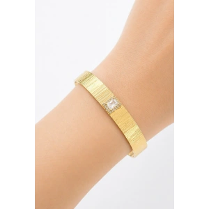 Altın Renk Taşlı Kelepçe Bileklik