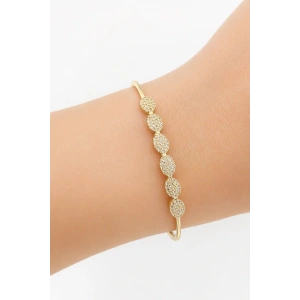 Altın Renk Taşlı Kelepçe Bileklik