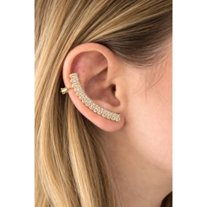 Altın Renk Taşlı Kulak Aksesuarı (Çift)