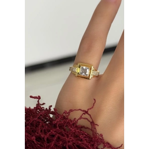 Altın Renk Taşlı Serçe Parmak Yüzük (Ayarlanabilir)