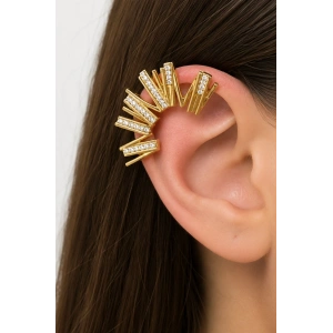 Altın Renk Taşlı Tx Ear Cuff/Kulak Aksesuarı (Tek)