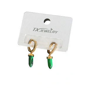 Altın Renk Taşlı Tx Küpe (Çift)