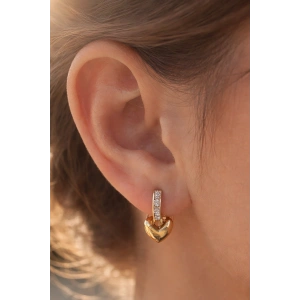 Altın Renk Taşlı Tx Küpe (Çift)