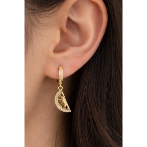 Altın Renk Taşlı Tx Küpe (Çift)