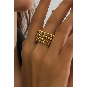 Altın Renk Top Detaylı Tasarım Yüzük