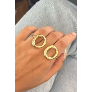 Altın Renk Üç Parmak Ayarlanabilir Tasarım Yüzük