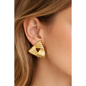 Altın Renk Üçgen Figürlü Küpe (Çift)