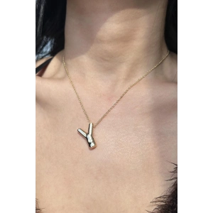 Altın Renk Y Harf Balon Kolye