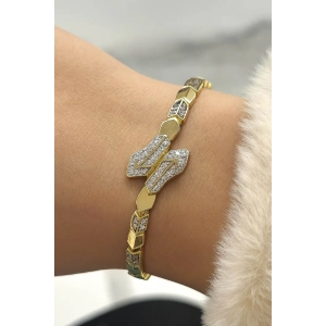 Altın Renk Yılan Figürlü 14K Altın Kaplama Bileklik