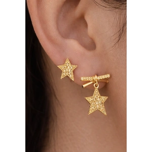 Altın Renk Yıldız Figürlü 14K Altın Kaplama Xuping  Küpe (Çift)