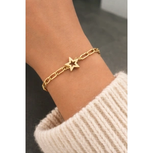 Altın Renk Yıldız Figürlü Bileklik