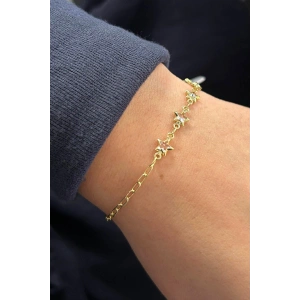 Altın Renk Yıldız Figürlü Bileklik