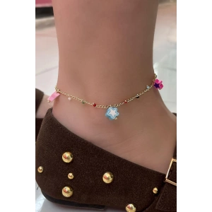 Altın Renk Yıldız Figürlü Boncuk Detaylı YSX Halhal