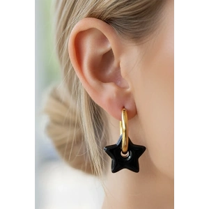 Altın Renk Yıldız Figürlü Çelik Küpe (Çift)