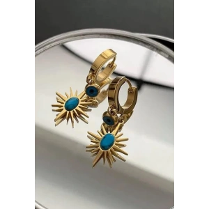 Altın Renk Yıldız Figürlü Çelik Küpe (Çift)