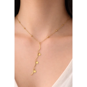 Altın Renk Yıldız Figürlü Çelik Y Kolye