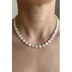 Altın Renk Yıldız Figürlü İnci Kolye