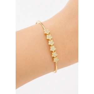 Altın Renk Yıldız Figürlü Kelepçe Bileklik