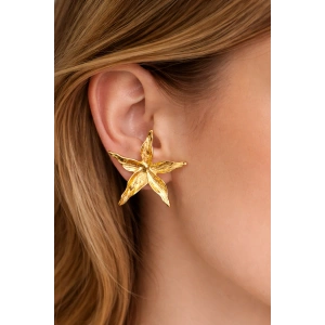 Altın Renk Yıldız Figürlü Küpe (Çift)