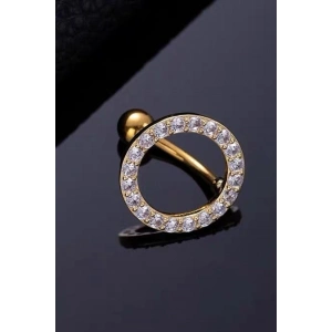 Altın Renk Yuvarlak Ters Takılan Cerrahi Çelik Göbek Piercing