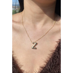 Altın Renk Z Harf Balon Kolye