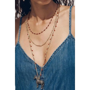 Altın Renk Zebra Figürlü Tasarım Kolye