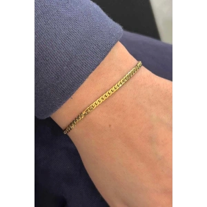 Altın Renk Zincir Çelik Bileklik (Unisex)