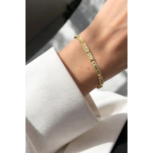 Altın Renk Zincir Detaylı 14K Altın Kaplama CM Bileklik