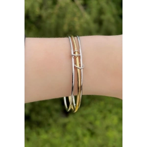 Altın Ve Gümüş Renk Üçlü Bilezik