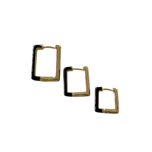 Altın Ve Siyah Renk VİP 3lü YSX Küpe Set