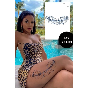 Amoureux Yazılı 12 Saat Sonra Kararan Geçici Dövme Tattoo