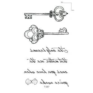 Anahtar Yazılı Mini Geçici Dövme Tattoo