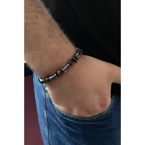 Antrasit Renk Hematit Taşlı Erkek Bileklik