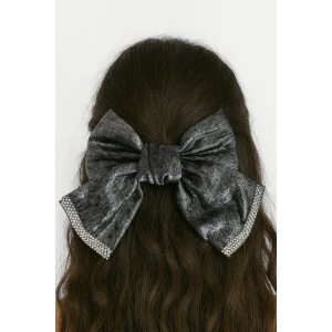 Antrasit Renk Kurdele Figürlü Taş Detaylı Otomat Toka