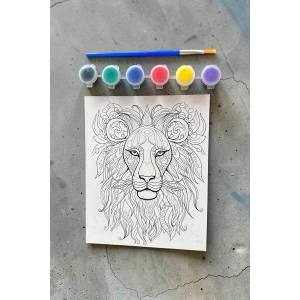 Aslan Desenli Boyama Seti