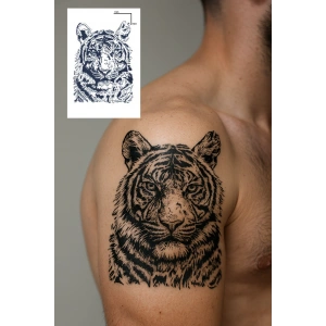 Aslan Figürlü 12 Saat Sonra Kararan Geçici Orta Dövme Tattoo