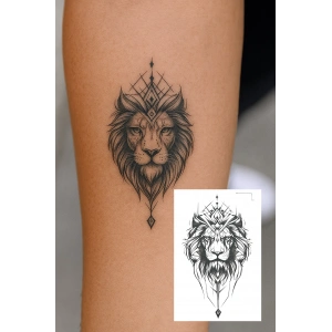 Aslan Figürlü Mini Dövme Tattoo