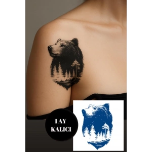 Ayı Figürlü 12 Saat Sonra Kararan Geçici Mini Dövme Tattoo