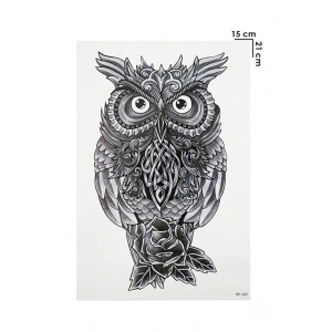 Baykuş Büyük Dövme Geçici Tattoo
