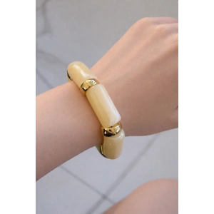 Bej Renk Boncuklu Bileklik