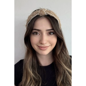 Bej Renk İnci Detaylı Taç