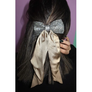 Bej Renk Kurdele Figürlü Taş Detaylı Otomat Toka